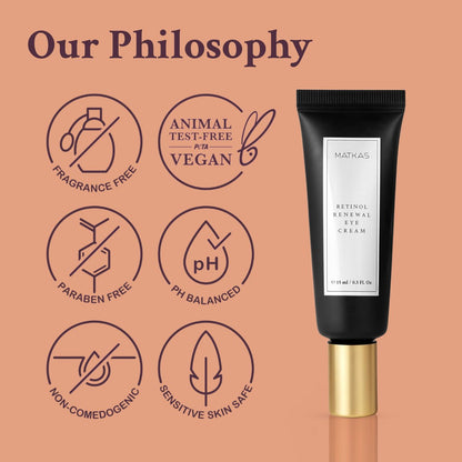 MATKAS Korean Retinol Under Eye Cream for Dark Circles & Puffiness - Brightening Anti-Aging Eye Serum, 0.5 fl.oz.