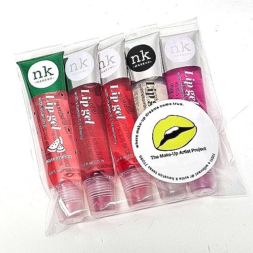 The Make-Up Artist Project Hydrating Lip Gloss Set – 5 Pack of Clear, Watermelon, Strawberry, Cherry & Bubble Gum Lip Gels with Vitamin E - görsel 4