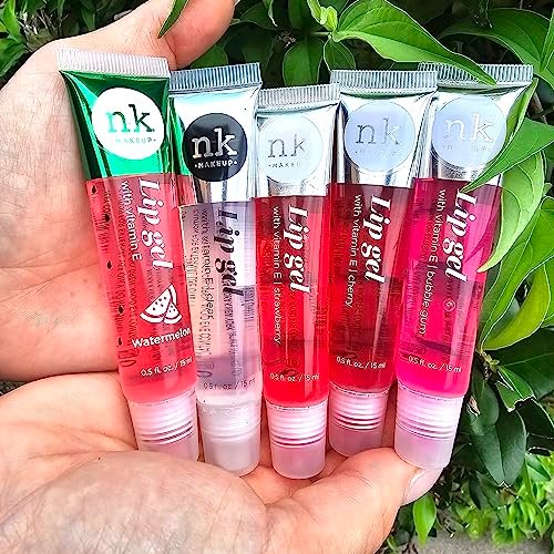 The Make-Up Artist Project Hydrating Lip Gloss Set – 5 Pack of Clear, Watermelon, Strawberry, Cherry & Bubble Gum Lip Gels with Vitamin E - görsel 2