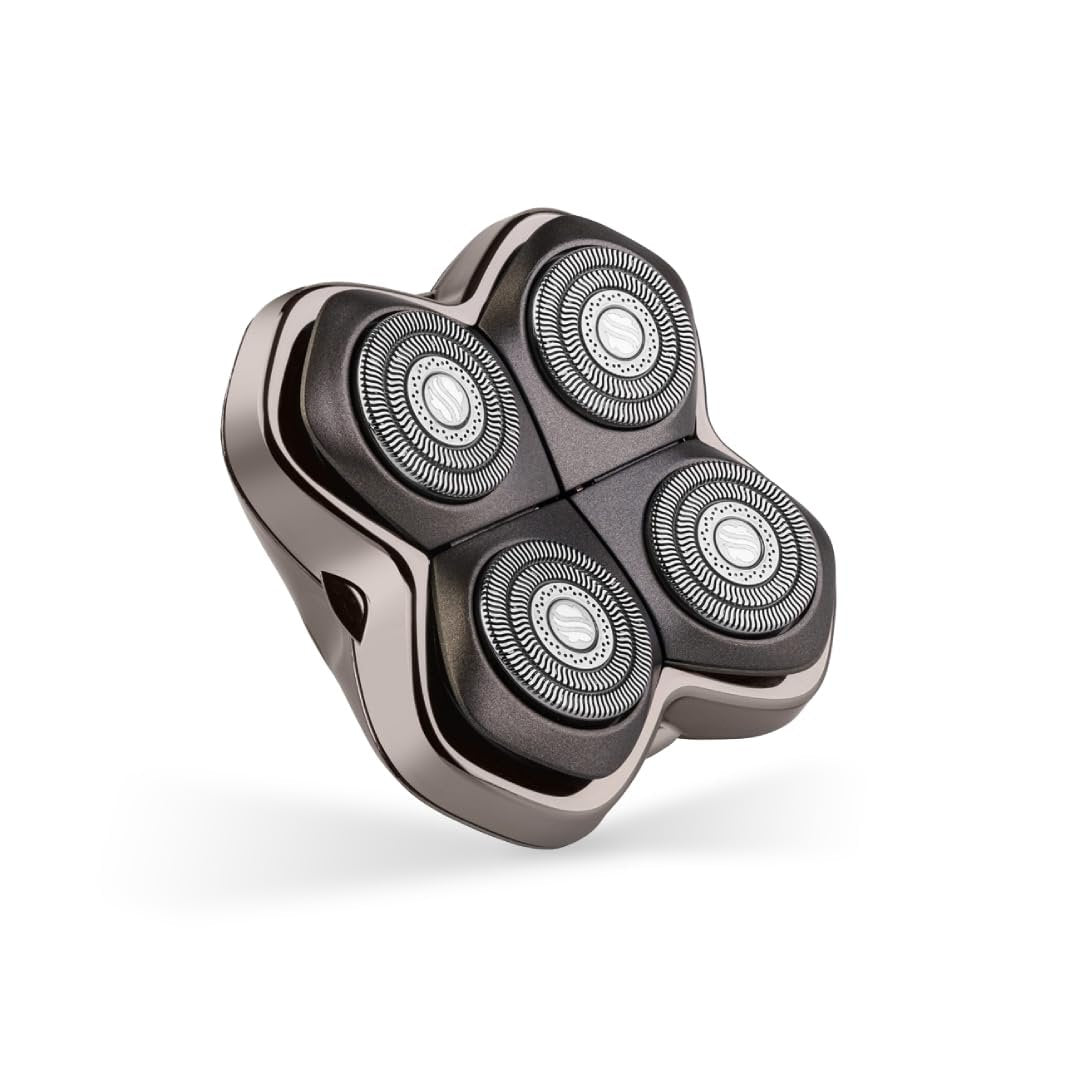 Skull Shaver Baron PRO 4 Head Replacement Blade - Premium Rotary Shaver Heads for Wet & Dry Shaving - Japanese Stainless Steel - Compatible with Pitbull, Palm & Butterfly Kiss Shavers Avelisse