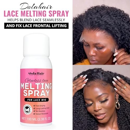 Dolahair Lace Melting Spray for Glueless Wig Hair Adhesive - Transparent, Low Viscosity Resin Bonding Spray for Wigs & Lace - 3.4 Fl Oz - görsel 6