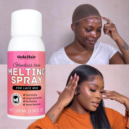 Dolahair Lace Melting Spray for Glueless Wig Hair Adhesive - Transparent, Low Viscosity Resin Bonding Spray for Wigs & Lace - 3.4 Fl Oz