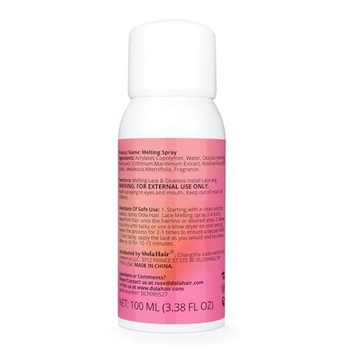 Dolahair Lace Melting Spray for Glueless Wig Hair Adhesive - Transparent, Low Viscosity Resin Bonding Spray for Wigs & Lace - 3.4 Fl Oz - görsel 14