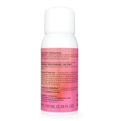 Dolahair Lace Melting Spray for Glueless Wig Hair Adhesive - Transparent, Low Viscosity Resin Bonding Spray for Wigs & Lace - 3.4 Fl Oz