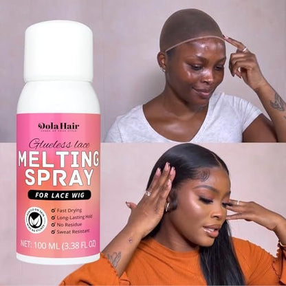 Dolahair Lace Melting Spray for Glueless Wig Hair Adhesive - Transparent, Low Viscosity Resin Bonding Spray for Wigs & Lace - 3.4 Fl Oz