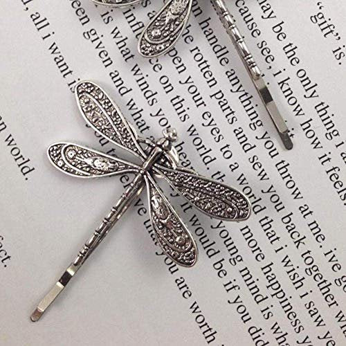 Dragonfly Hair Clip - Antique Silver Metal Hair Accessory for Women | Retro Wedding Bridal Headdress - görsel 13