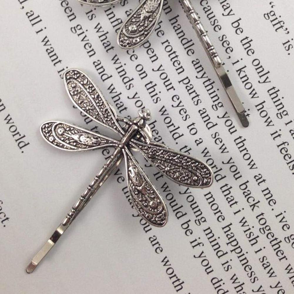Dragonfly Hair Clip - Antique Silver Metal Hair Accessory for Women | Retro Wedding Bridal Headdress - görsel 12