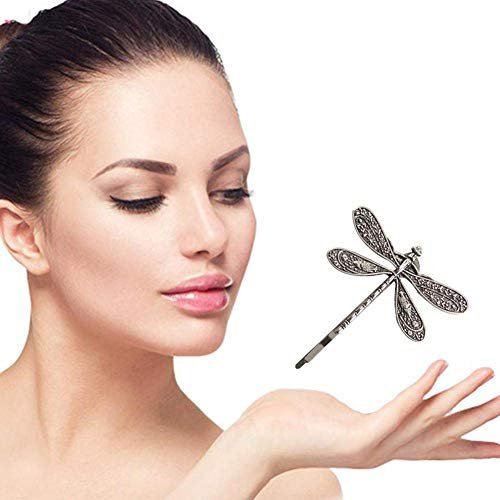 Dragonfly Hair Clip - Antique Silver Metal Hair Accessory for Women | Retro Wedding Bridal Headdress - görsel 11