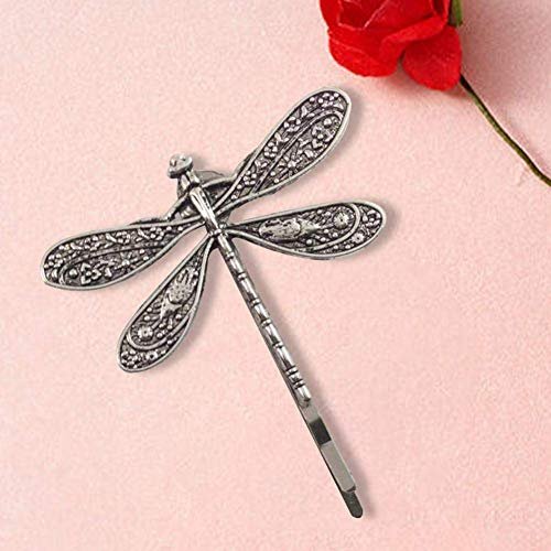 Dragonfly Hair Clip - Antique Silver Metal Hair Accessory for Women | Retro Wedding Bridal Headdress - görsel 9