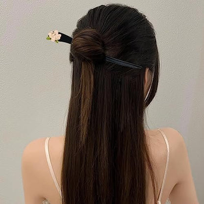 yueton 2-Pack Vintage Wooden Hair Pin - Antique Chinese Style Hair Stick with Tassel - Retro Elegant Hairpins for Women