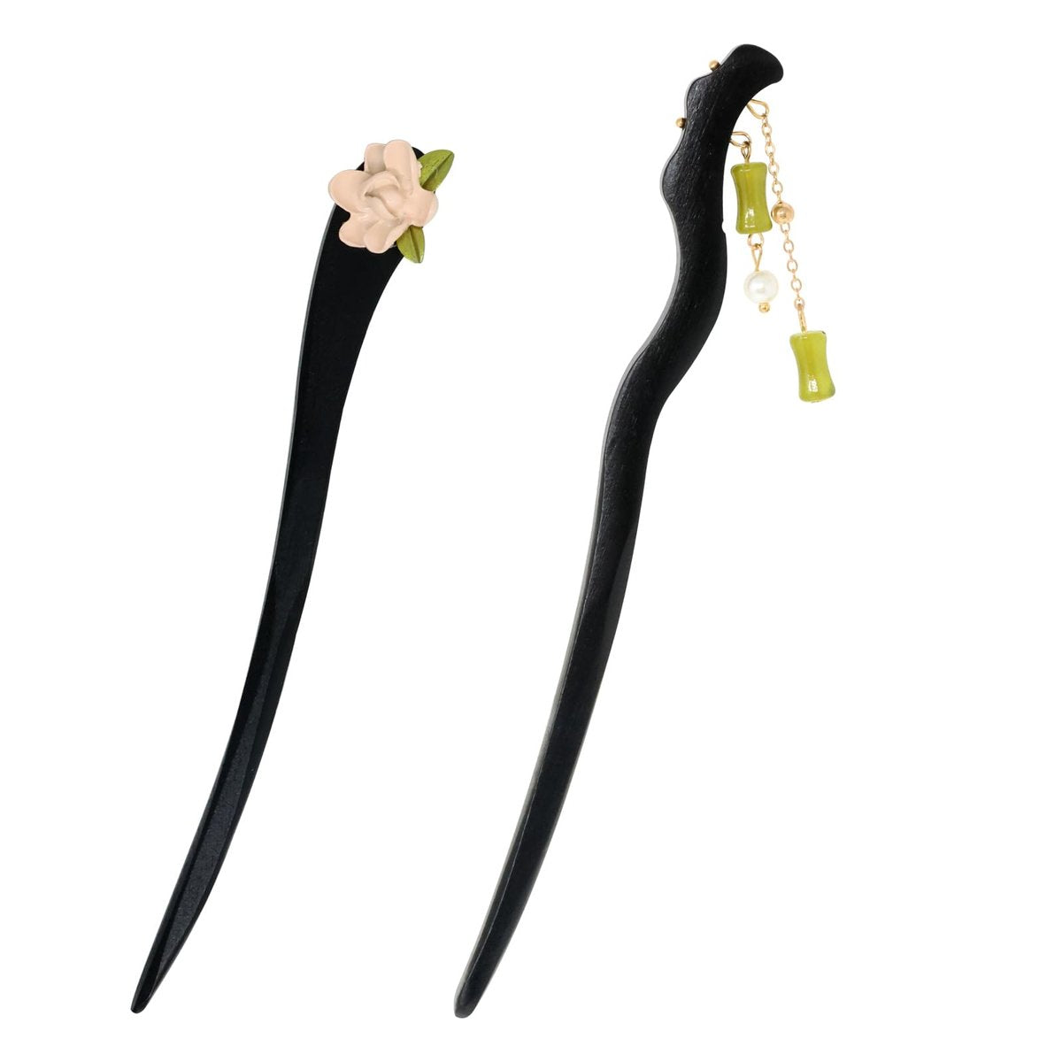 yueton 2-Pack Vintage Wooden Hair Pin - Antique Chinese Style Hair Stick with Tassel - Retro Elegant Hairpins for Women - görsel 1