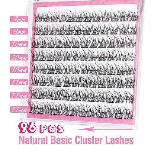Natural Cluster Lashes Wispy CC-Curly 9-11MM Mixed Lengths Eyelash Extension Individual 96 Pcs DIY Lash Extension at Home by Mavphnee - görsel 4