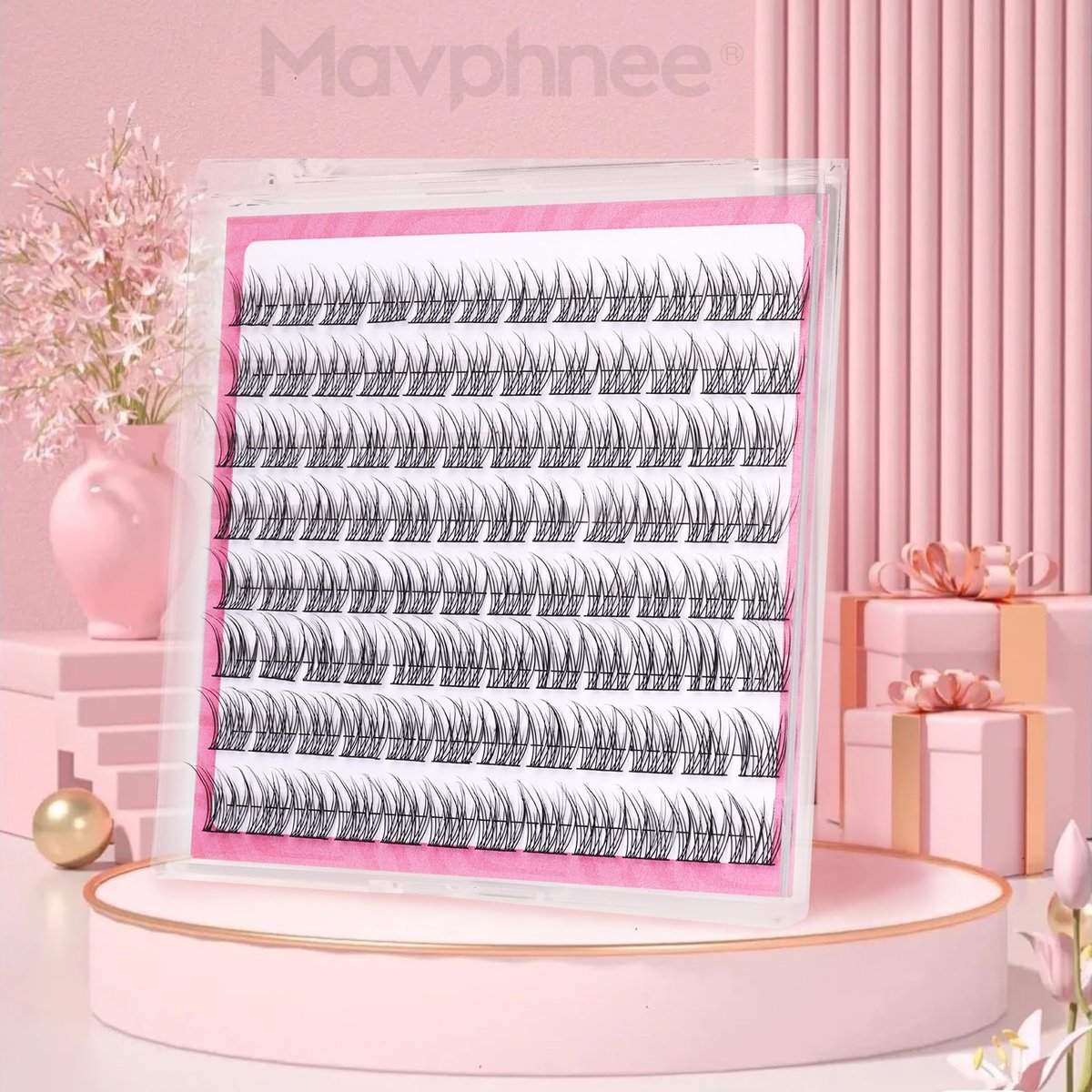 Natural Cluster Lashes Wispy CC-Curly 9-11MM Mixed Lengths Eyelash Extension Individual 96 Pcs DIY Lash Extension at Home by Mavphnee - görsel 11