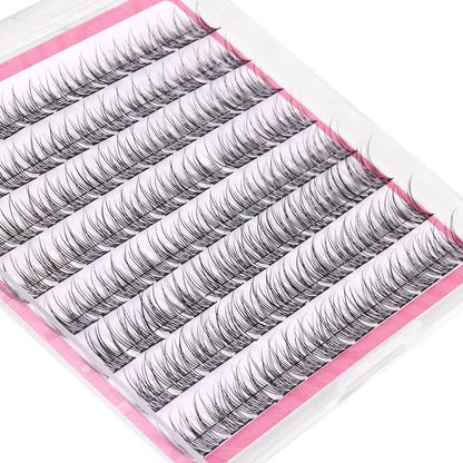 Natural Cluster Lashes Wispy CC-Curly 9-11MM Mixed Lengths Eyelash Extension Individual 96 Pcs DIY Lash Extension at Home by Mavphnee