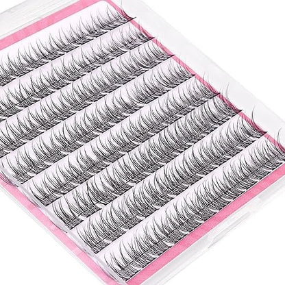 Natural Cluster Lashes Wispy CC-Curly 9-11MM Mixed Lengths Eyelash Extension Individual 96 Pcs DIY Lash Extension at Home by Mavphnee