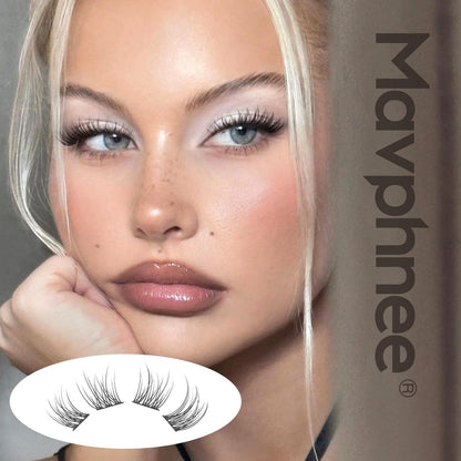 Natural Cluster Lashes Wispy CC-Curly 9-11MM Mixed Lengths Eyelash Extension Individual 96 Pcs DIY Lash Extension at Home by Mavphnee