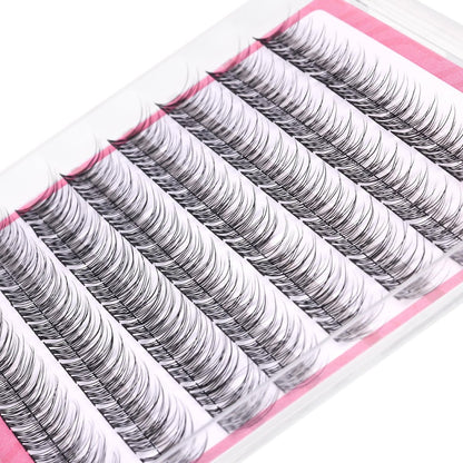 Natural Cluster Lashes Wispy CC-Curly 9-11MM Mixed Lengths Eyelash Extension Individual 96 Pcs DIY Lash Extension at Home by Mavphnee