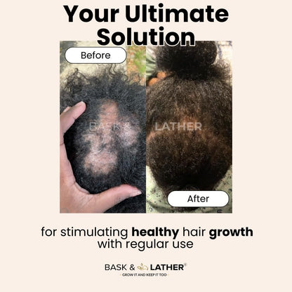 Bask & Lather Scalp Stimulator Hair Growth Oil - Cold Pressed Mint and Rosemary Blend with Grapeseed for Hair Growth, Organic Natural Leave-In, All Hair Types, 4 Fl Oz Avelisse
