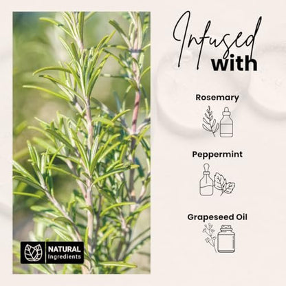 Bask & Lather Scalp Stimulator Hair Growth Oil - Cold Pressed Mint and Rosemary Blend with Grapeseed for Hair Growth, Organic Natural Leave-In, All Hair Types, 4 Fl Oz Avelisse