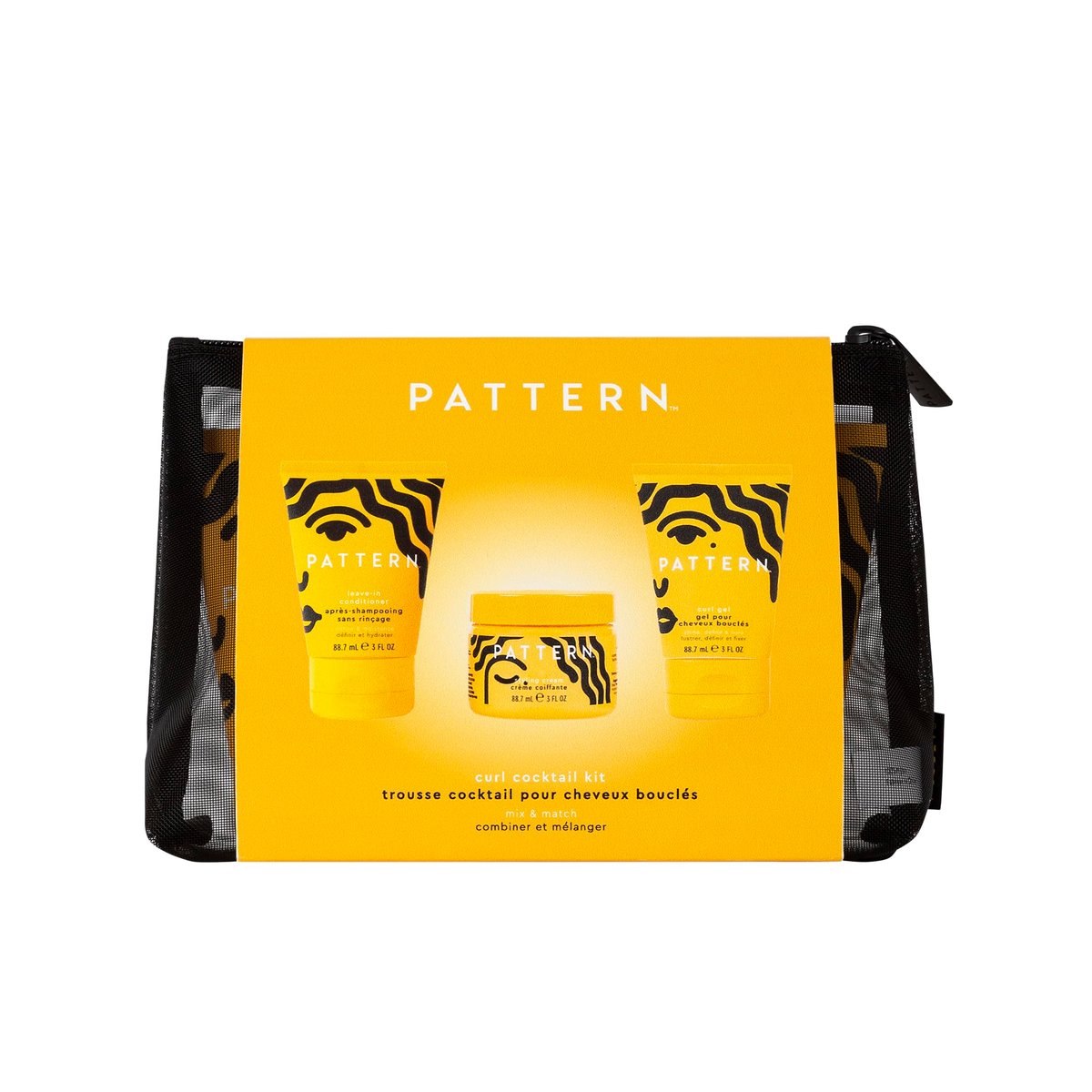 PATTERN by Tracee Ellis Ross Curl Cocktail Kit: Leave-In Conditioner, Styling Cream, and Curl Gel - 3 Fl Oz Each (3-Pack) Avelisse