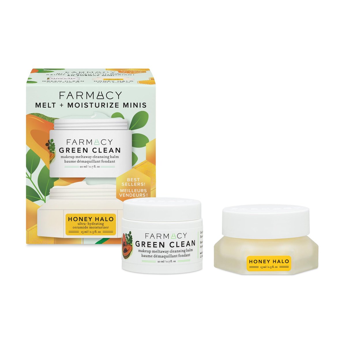 Farmacy Ceramide Face Moisturizer + Cleansing Balm Duo - Travel Size Skin Care Set with Green Clean Makeup Remover Balm + Honey Halo Moisturizer Face Cream (2 Count) - görsel 2