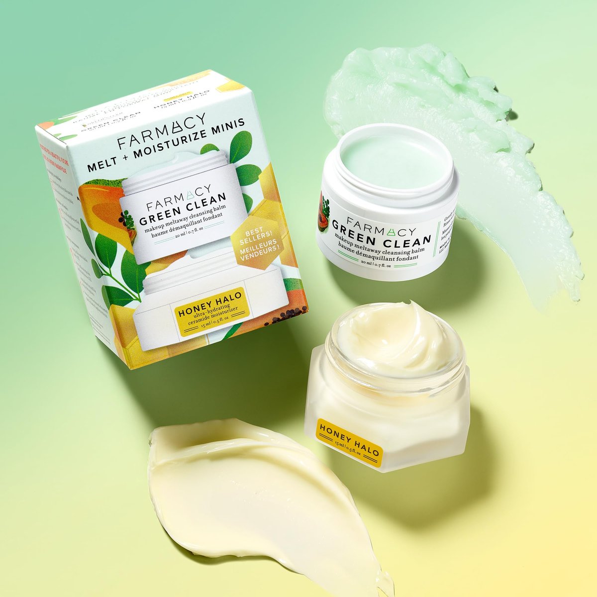 Farmacy Ceramide Face Moisturizer + Cleansing Balm Duo - Travel Size Skin Care Set with Green Clean Makeup Remover Balm + Honey Halo Moisturizer Face Cream (2 Count) - görsel 8