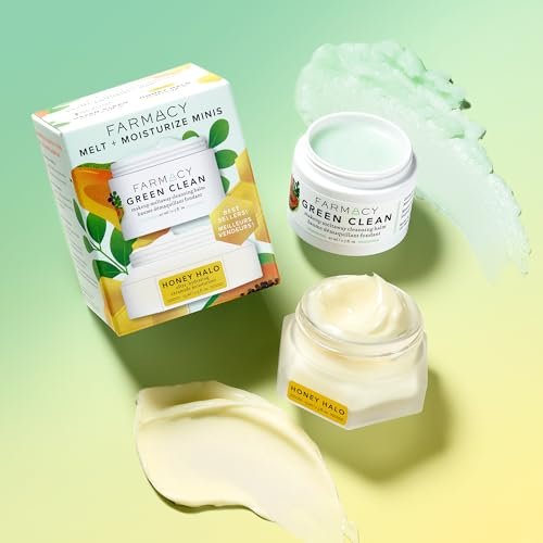 Farmacy Ceramide Face Moisturizer + Cleansing Balm Duo - Travel Size Skin Care Set with Green Clean Makeup Remover Balm + Honey Halo Moisturizer Face Cream (2 Count) - görsel 7