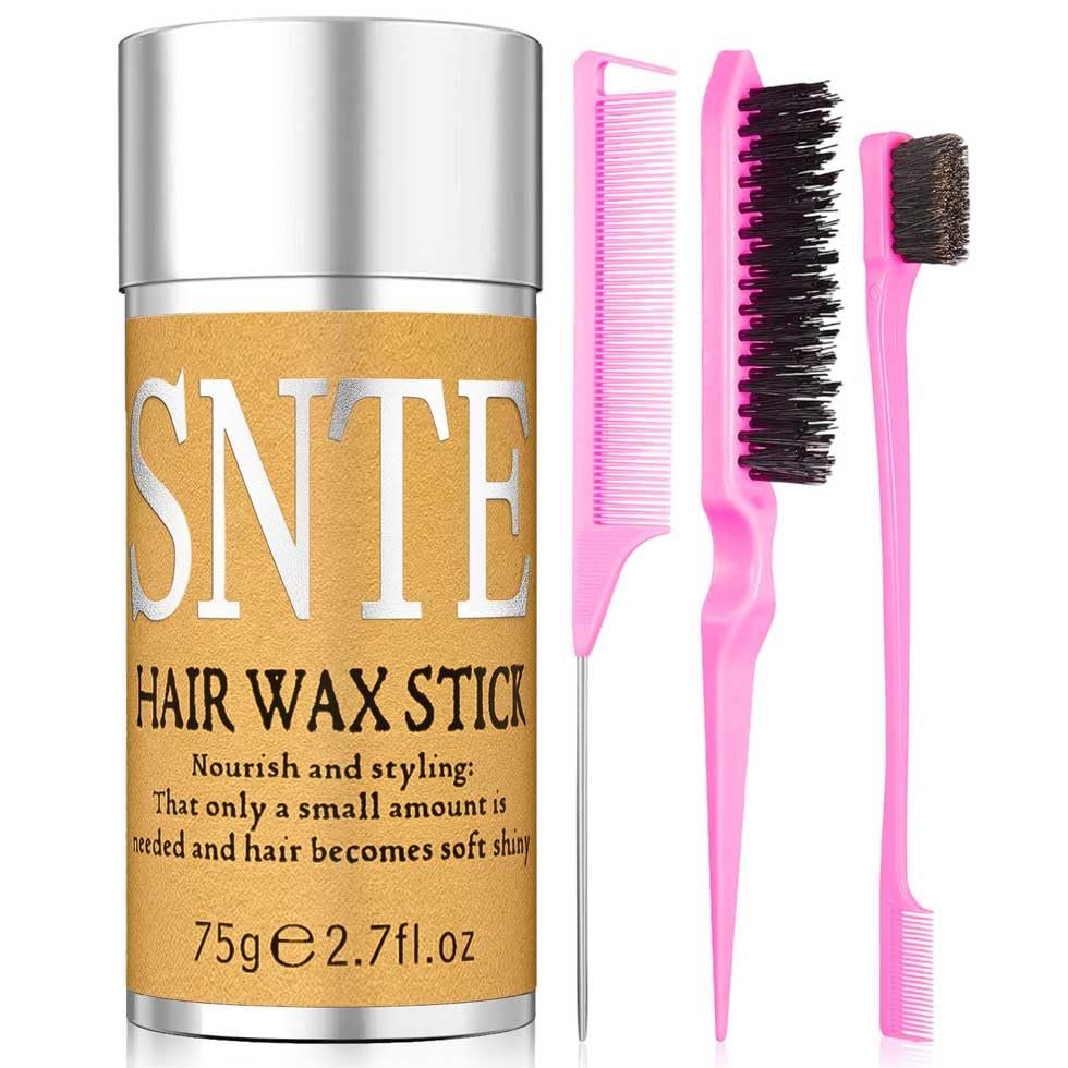 Hair Wax Stick & Slick Back Hair Brush – Frizz Control for Women & Kids, Non-Greasy & No Residue – Smooths Flyaways, Creates Sleek Ponytails & Buns – Styling Accessories & Teen Girl Gifts Trendy Stuff - görsel 1