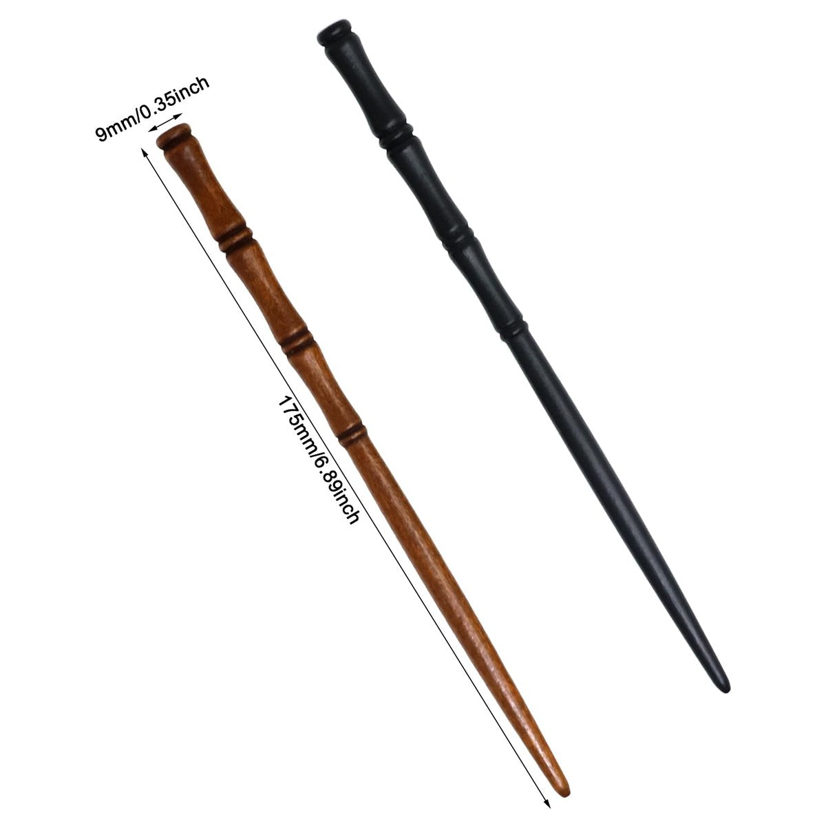 Honbay 6-Pack Retro Wooden Hair Sticks - Bamboo Shape Hair Chopsticks, Handmade Wood Hairpins for Women (2 Colors) - görsel 3