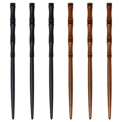 Honbay 6-Pack Retro Wooden Hair Sticks - Bamboo Shape Hair Chopsticks, Handmade Wood Hairpins for Women (2 Colors)