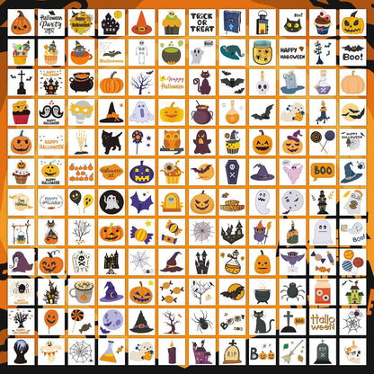 EMOME 408 Sheets Halloween Temporary Tattoos for Kids - Bulk Pack of Cute Pumpkin, Ghost & Bat Fake Tattoos for Party Favors, Treats & Supplies