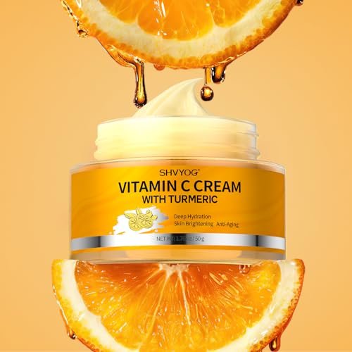 SHVYOG Vitamin C Face Moisturizer with Turmeric – Anti-Aging & Brightening Cream for Dark Spots, Wrinkles, Uneven Skin Tone, 1.76 oz Avelisse