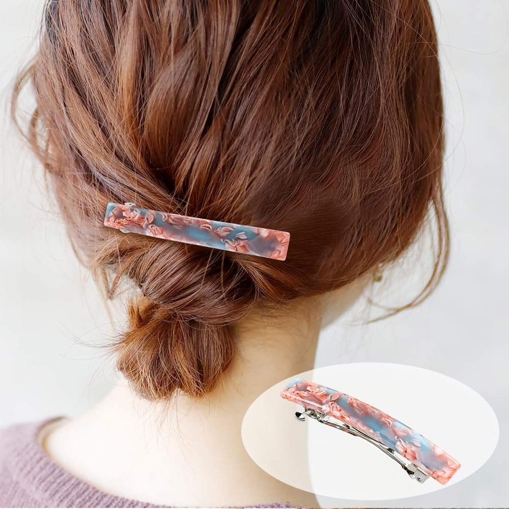 Cinaci 10 Pack 7.5cm Vintage Tortoise Shell Acetate French Hair Barrettes - Automatic Spring Clips for Women & Girls, Thin & Thick Hair Avelisse