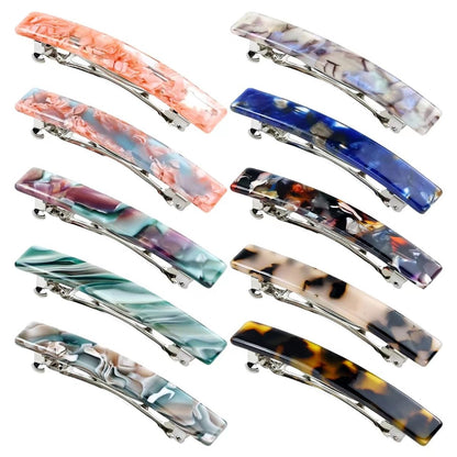 Cinaci 10 Pack 7.5cm Vintage Tortoise Shell Acetate French Hair Barrettes - Automatic Spring Clips for Women & Girls, Thin & Thick Hair Avelisse
