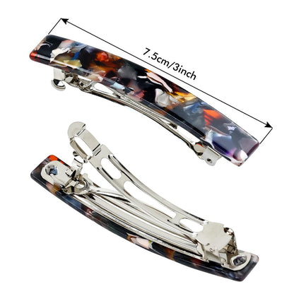 Cinaci 10 Pack 7.5cm Vintage Tortoise Shell Acetate French Hair Barrettes - Automatic Spring Clips for Women & Girls, Thin & Thick Hair Avelisse