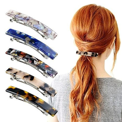 Cinaci 10 Pack 7.5cm Vintage Tortoise Shell Acetate French Hair Barrettes - Automatic Spring Clips for Women & Girls, Thin & Thick Hair Avelisse
