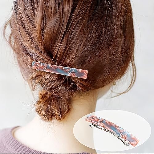Cinaci 10 Pack 7.5cm Vintage Tortoise Shell Acetate French Hair Barrettes - Automatic Spring Clips for Women & Girls, Thin & Thick Hair Avelisse