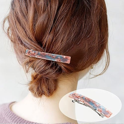 Cinaci 10 Pack 7.5cm Vintage Tortoise Shell Acetate French Hair Barrettes - Automatic Spring Clips for Women & Girls, Thin & Thick Hair Avelisse