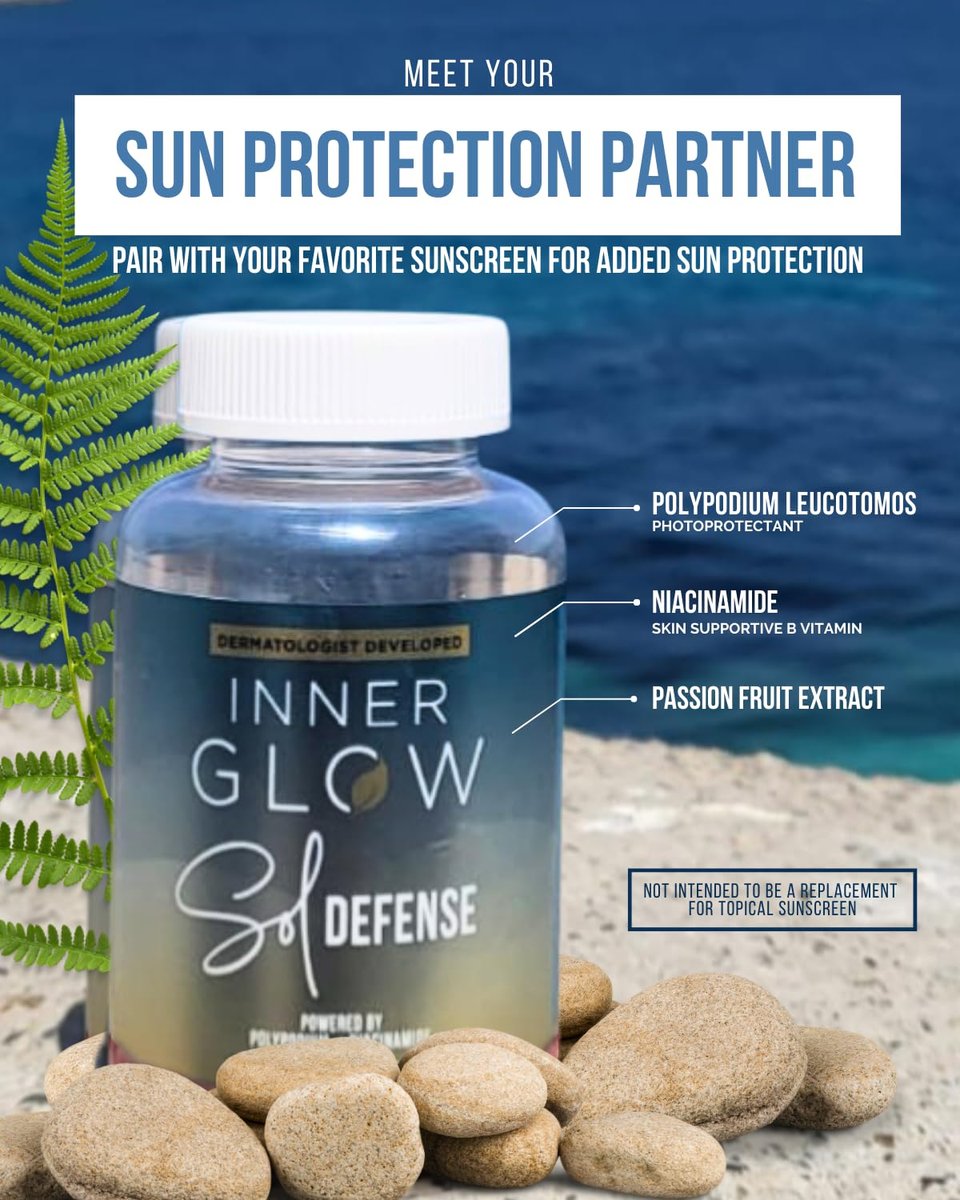 Inner Glow Sol Defense Gummies – Dermatologist & Plastic Surgeon-Formulated Skin Resilience Vitamin Supplement with Polypodium Leucotomos & Niacinamide, Passion Fruit Flavor, 60 Sugar-Free Gummies Avelisse