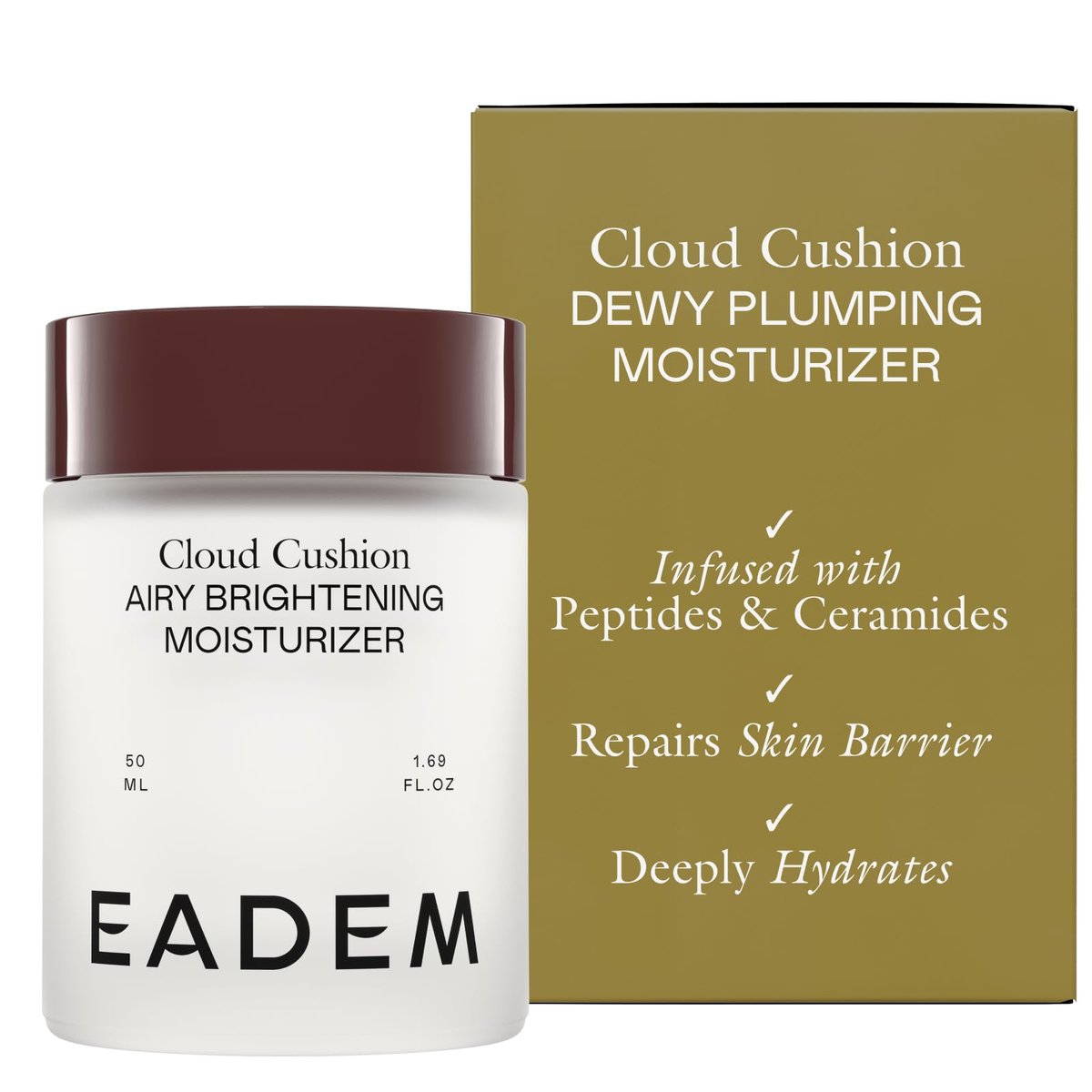 EADEM Cloud Cushion Face Moisturizer Cream – Ultra Repair with Peptides & Ceramides for Skin Barrier & Hydration, 1.69 oz Avelisse