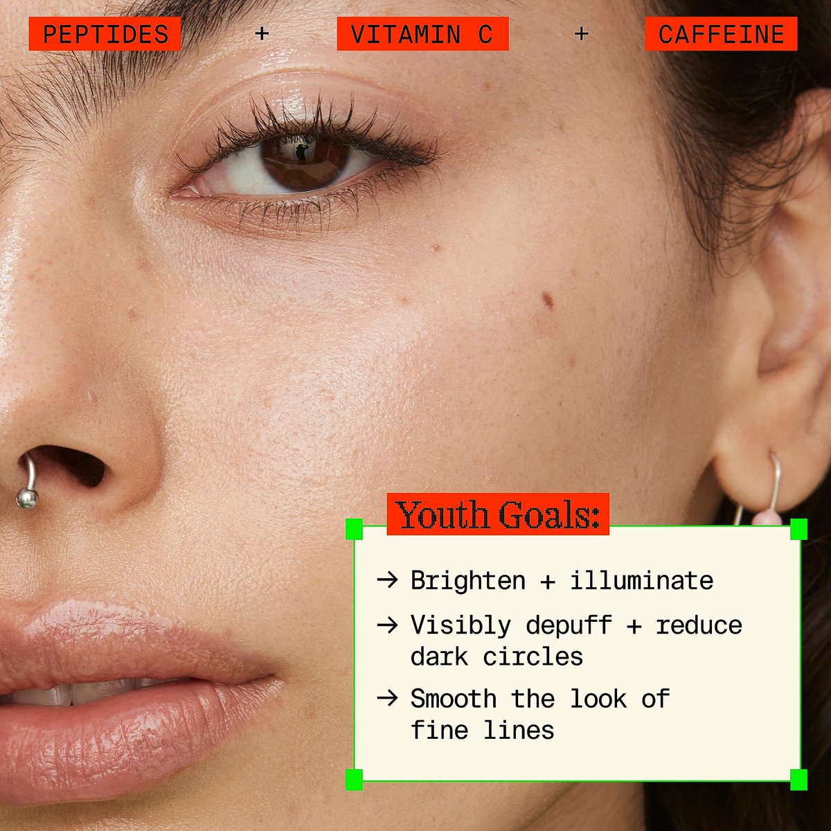 Youth To The People Peptides + Vitamin C Eye Concentrate - Brightening Eye Serum for Dark Circles, Puffiness & Fine Lines - 0.5 fl oz Avelisse