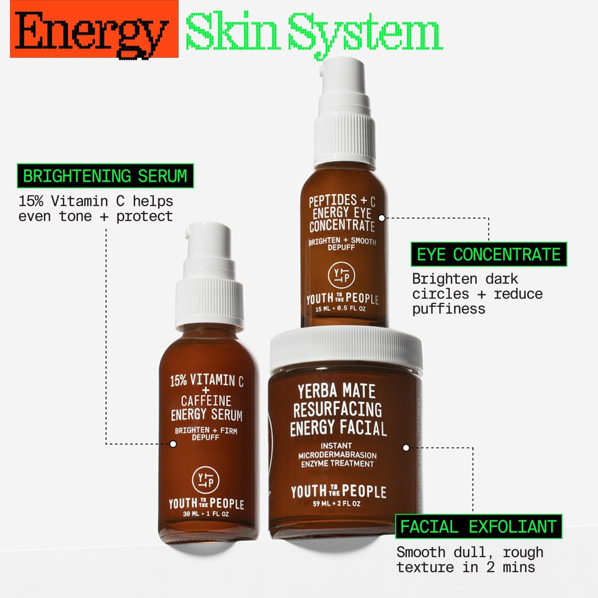 Youth To The People Peptides + Vitamin C Eye Concentrate - Brightening Eye Serum for Dark Circles, Puffiness & Fine Lines - 0.5 fl oz Avelisse
