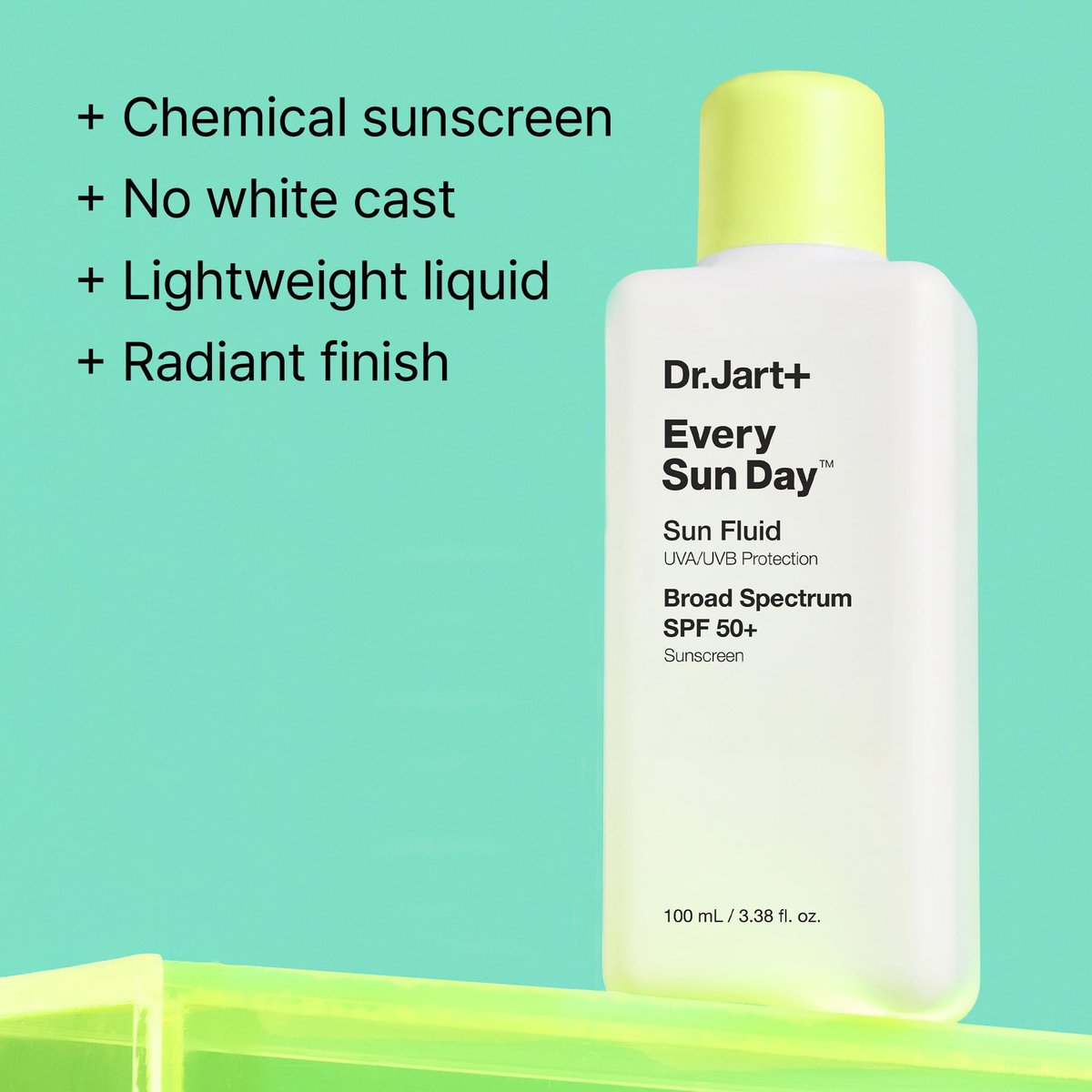 Dr.Jart+ Every Sun Day Sun Fluid SPF 50+ Korean Sunscreen for Face - 3.38 Fl Oz Avelisse
