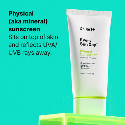 Dr.Jart+ Every Sun Day Mineral Sunscreen SPF 50+ for Face with Zinc Oxide | Korean Skin Care Travel Size 1.69 Fl Oz Avelisse