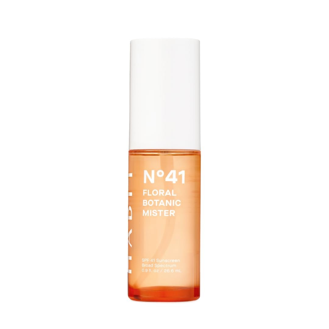 HABIT N°41 Floral Botanic Facial Sunscreen Mist SPF 41 – Touchless Application Over Makeup, Travel Size 0.9 oz Avelisse
