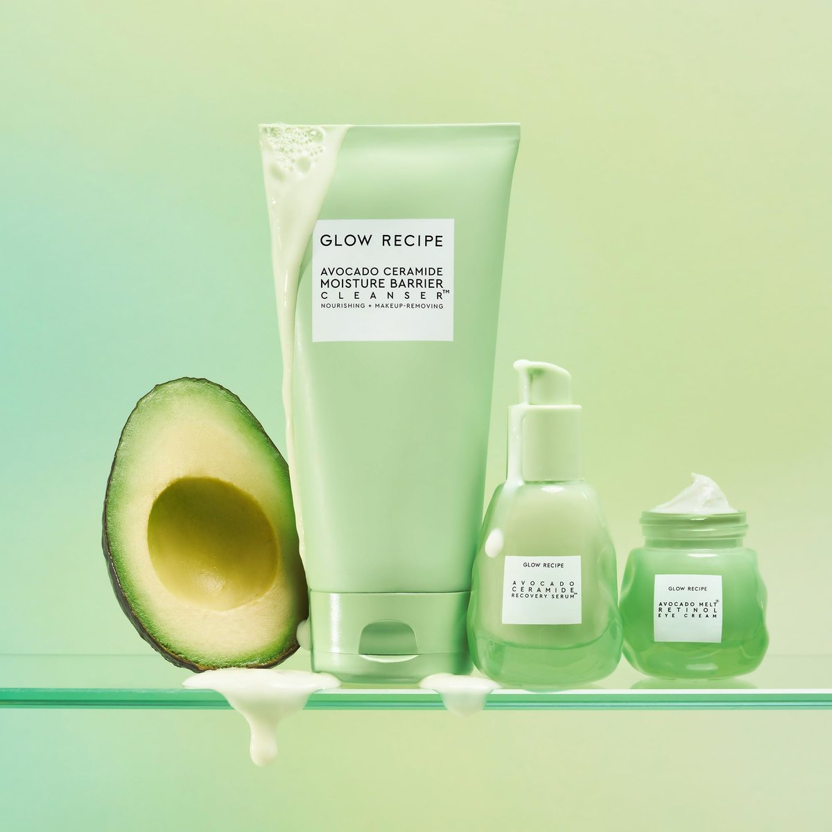 Glow Recipe Avocado Ceramide Facial Cleanser – Hydrating Gel-to-Foam Face Wash for Dry Skin, Barrier Support, Hyaluronic Acid + Colloidal Oatmeal (150ml) Avelisse