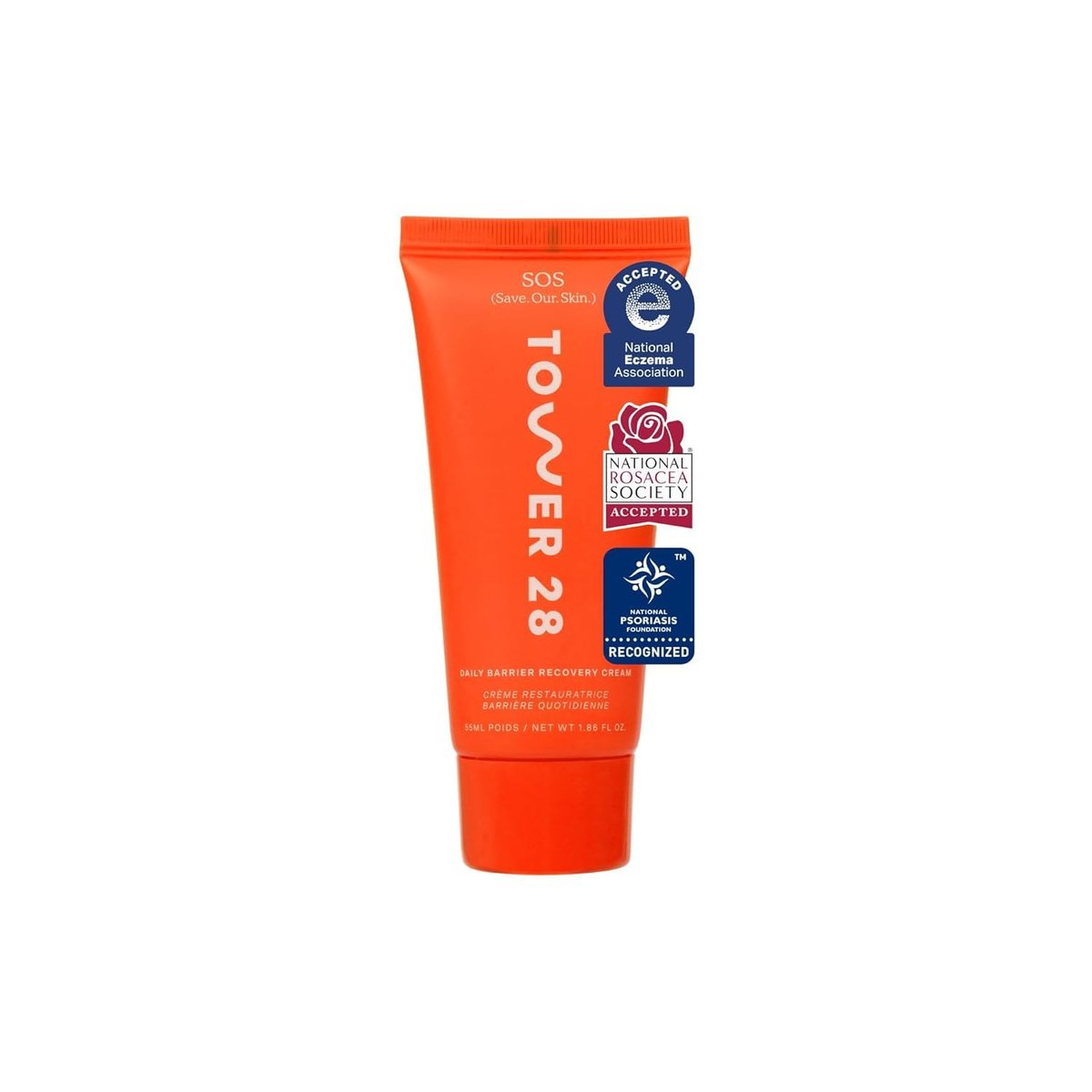 Tower 28 SOS Recovery Face Cream - Hydrating Moisturizer with Hyaluronic Acid & Ceramides for Sensitive Skin - Barrier Repair, Reduces Redness & Improves Texture, 1.86 oz Avelisse