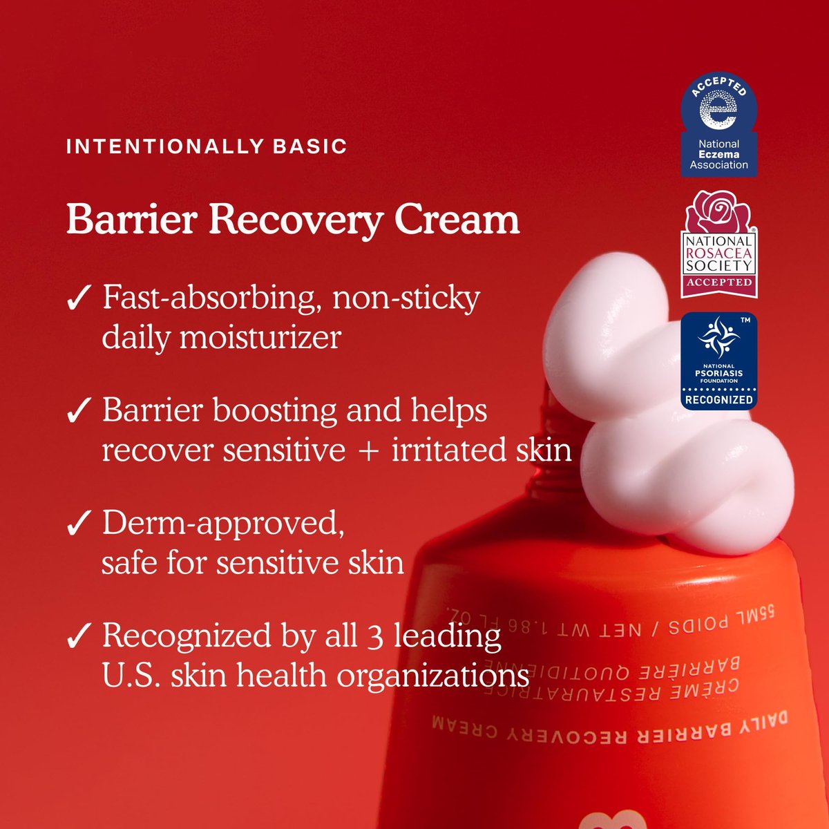 Tower 28 SOS Recovery Face Cream - Hydrating Moisturizer with Hyaluronic Acid & Ceramides for Sensitive Skin - Barrier Repair, Reduces Redness & Improves Texture, 1.86 oz Avelisse