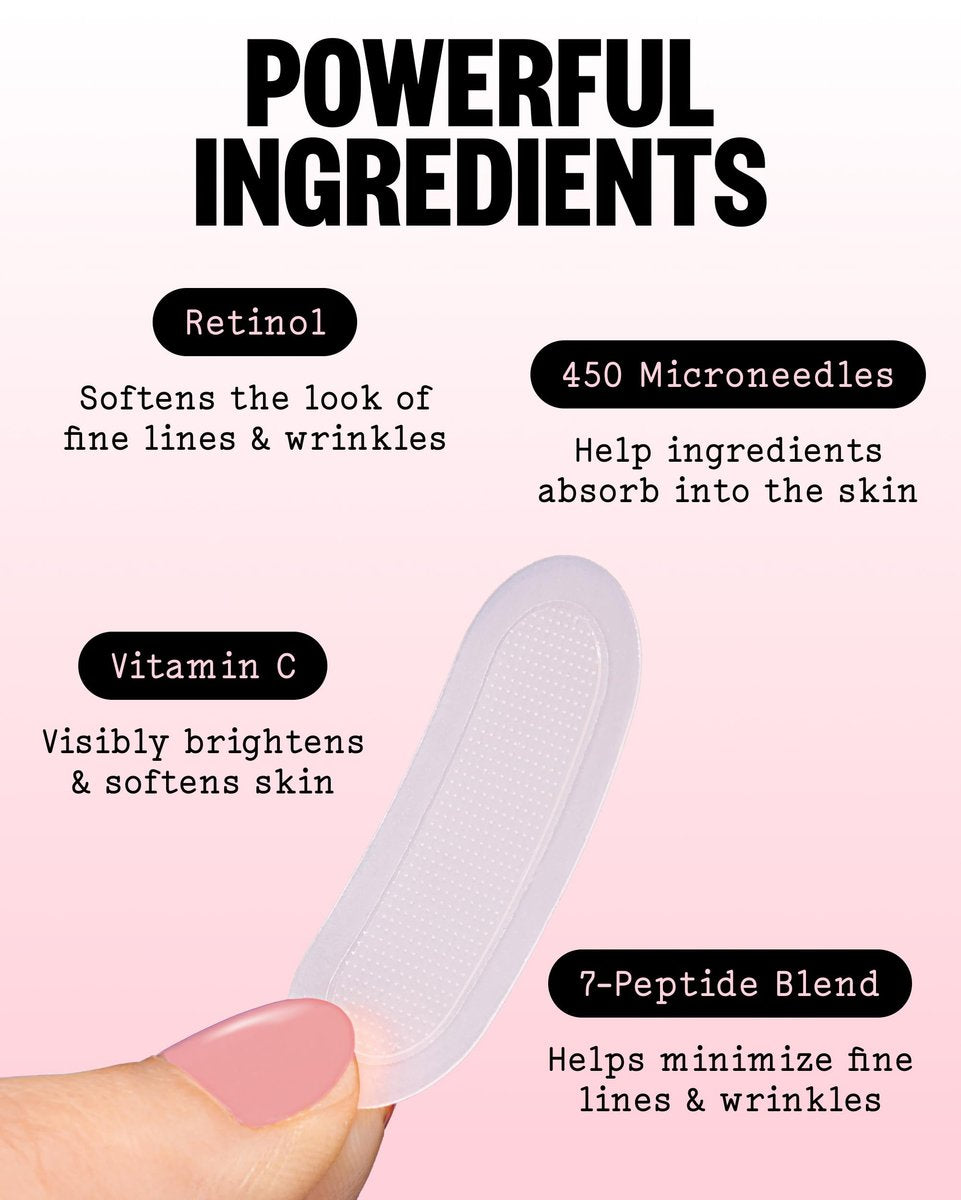 PEACE OUT Microneedling Wrinkle Patches with Retinol, Peptides & Vitamin C - 6 Count Avelisse