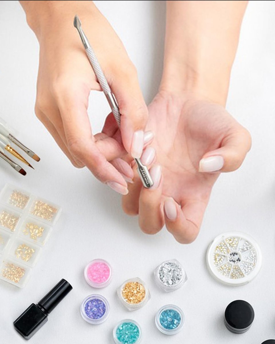 BEZOX Cuticle Pusher - Stainless Steel Double-Ended Cuticle Stick & UV Gel Nail Polish Remover Tool for Professional Manicure Avelisse